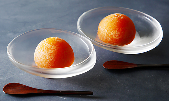 まるで宝石！ 鮮やかなオレンジが美しい“柿のシャーベット”