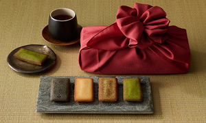 京を贈るフィナンシェ　味凛 MIRIN ～薫りの調べ～　風呂敷花結び